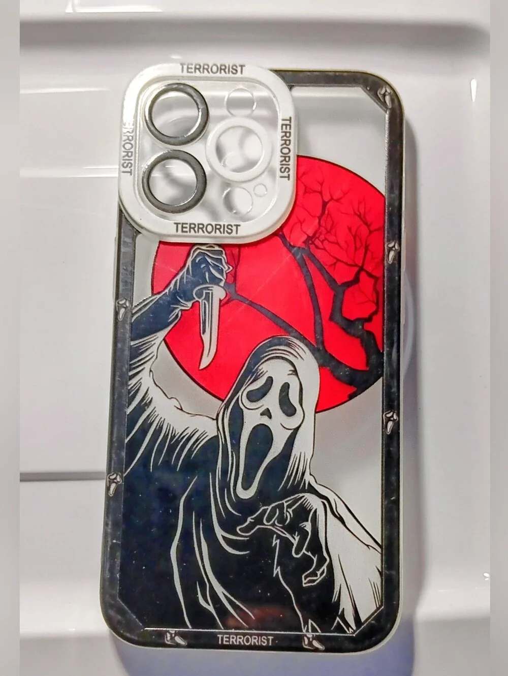 Clear iPhone Pattern Compatible with iPhone 13 Pro Max. Scream Transparent Soft